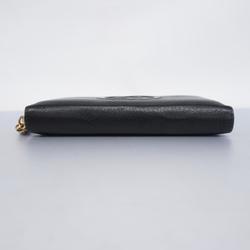 Gucci Long Wallet Soho 282413 Leather Black Champagne Women's