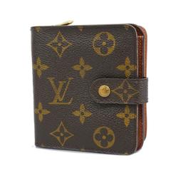 Louis Vuitton Wallet Monogram Compact Zip M61667 Brown Women's