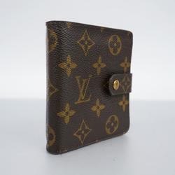 Louis Vuitton Wallet Monogram Compact Zip M61667 Brown Women's