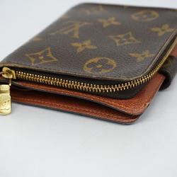 Louis Vuitton Wallet Monogram Compact Zip M61667 Brown Women's