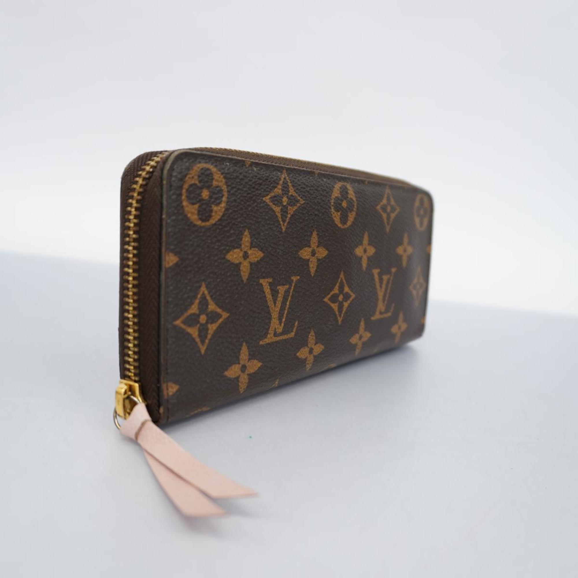 Louis Vuitton Long Wallet Monogram Portefeuille Clemence M61298 Brown Ladies