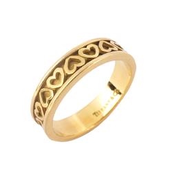 Tiffany ring cut out heart K18YG yellow gold ladies