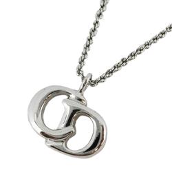 Christian Dior Necklace CD Metal Silver Women's