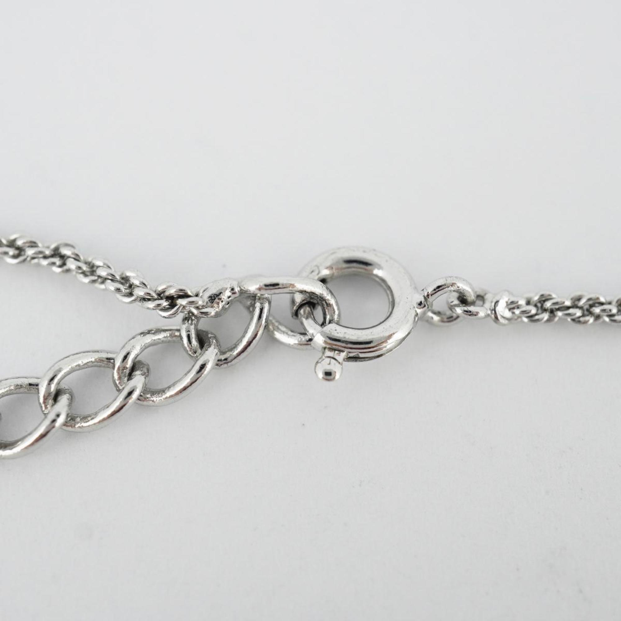 Christian Dior Necklace CD Metal Silver Women's