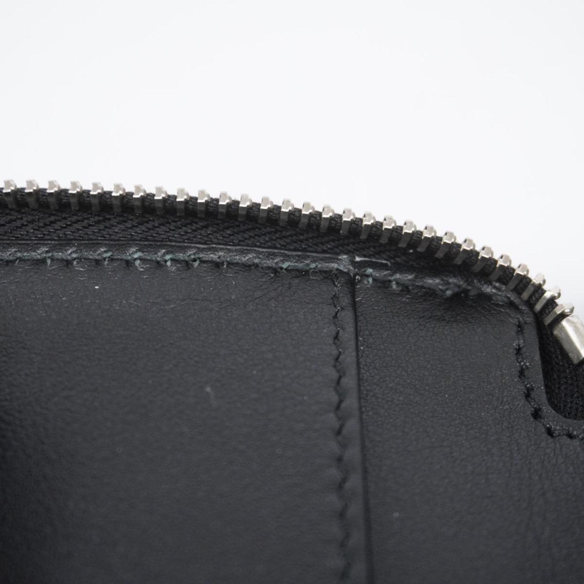 Gucci Long Wallet Micro Guccissima 449246 Leather Black Men's