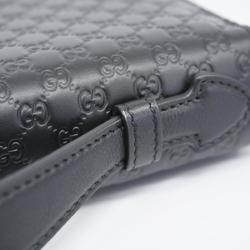 Gucci Long Wallet Micro Guccissima 449246 Leather Black Men's