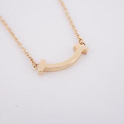 Tiffany Necklace T Smile K18PG Pink Gold Ladies