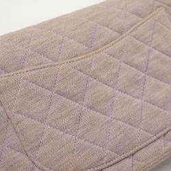 Chanel Shoulder Bag Matelasse W Chain Cotton Purple Women's