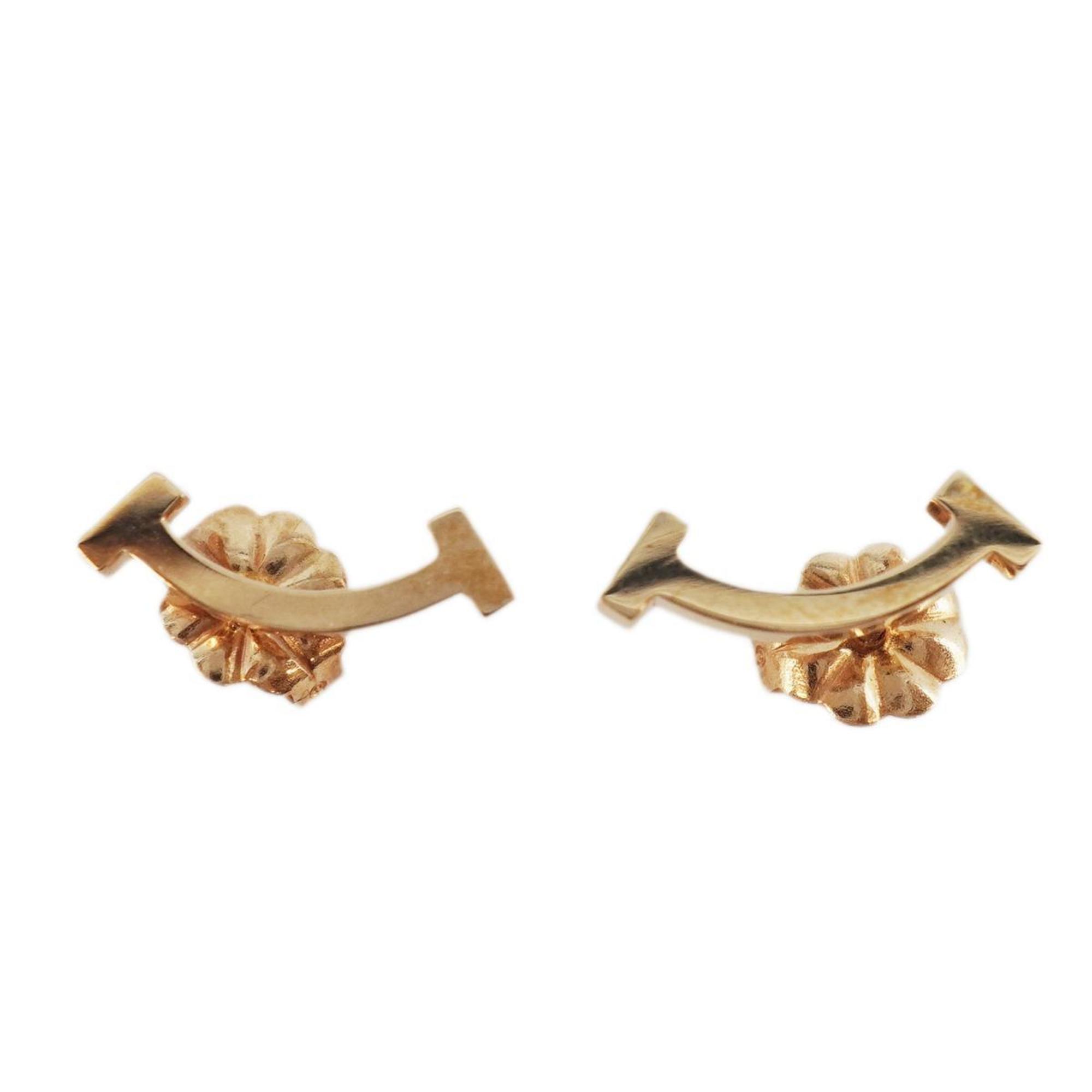 Tiffany Earrings T Smile K18PG Pink Gold Ladies