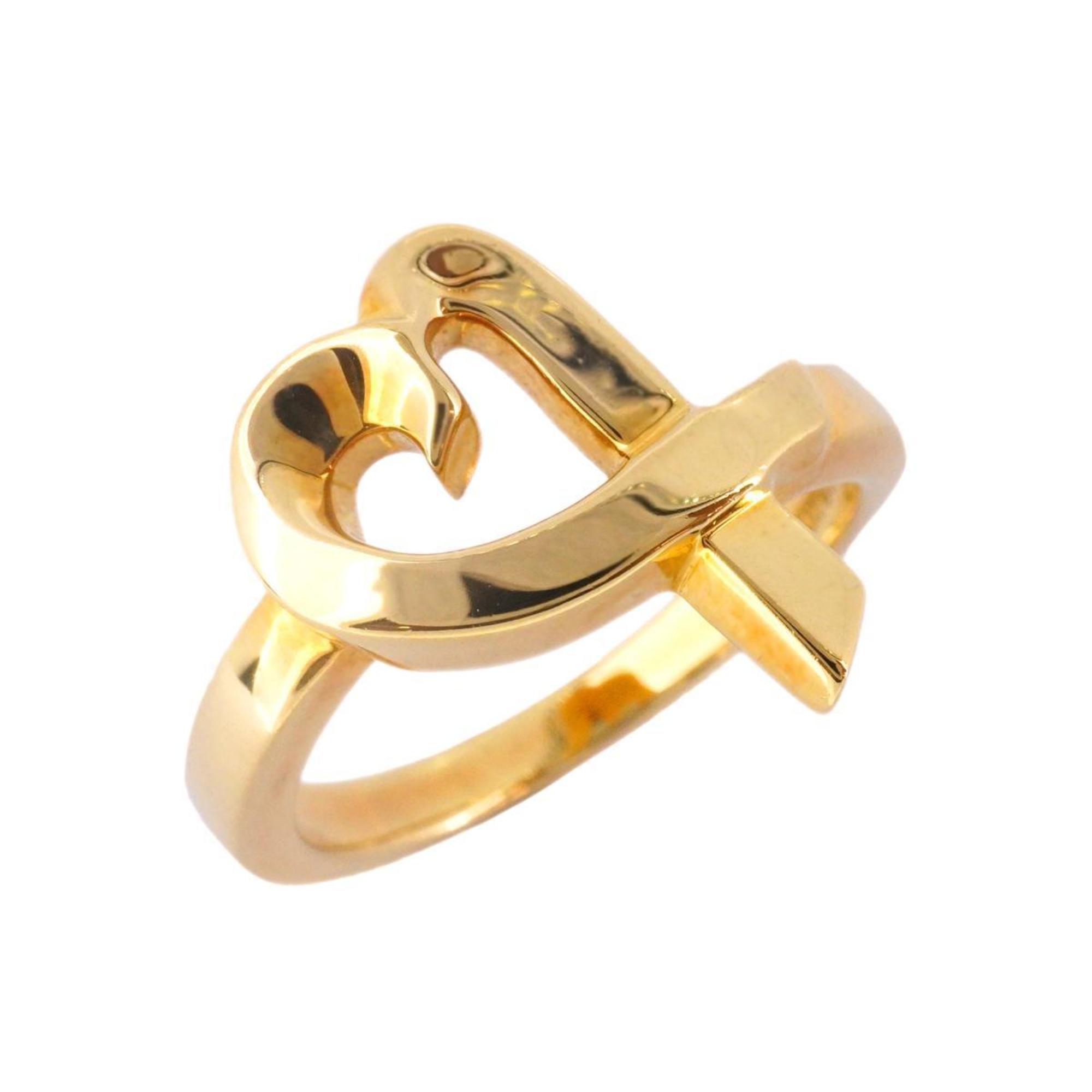 Tiffany Ring Loving Heart K18YG Yellow Gold Women's