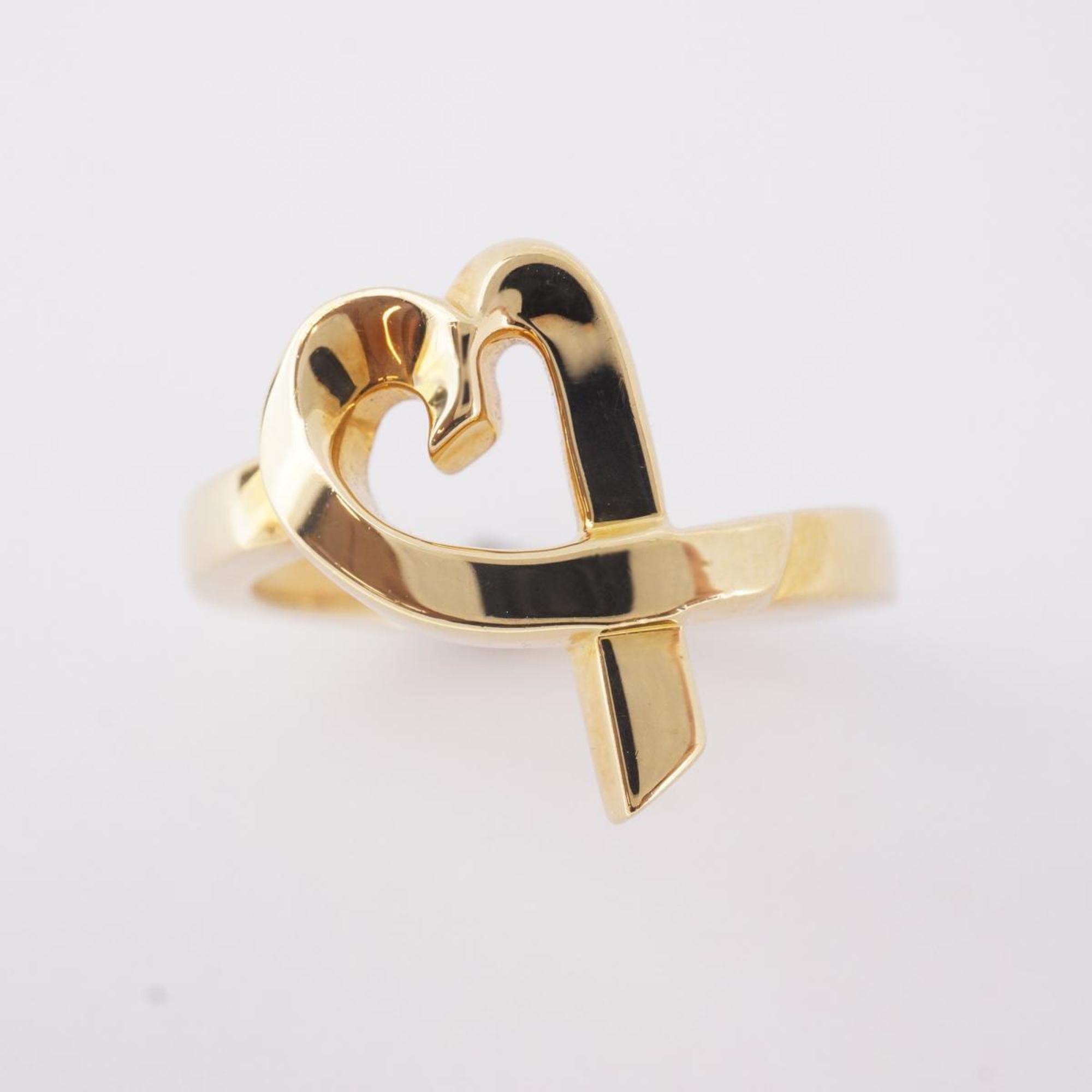 Tiffany Ring Loving Heart K18YG Yellow Gold Women's