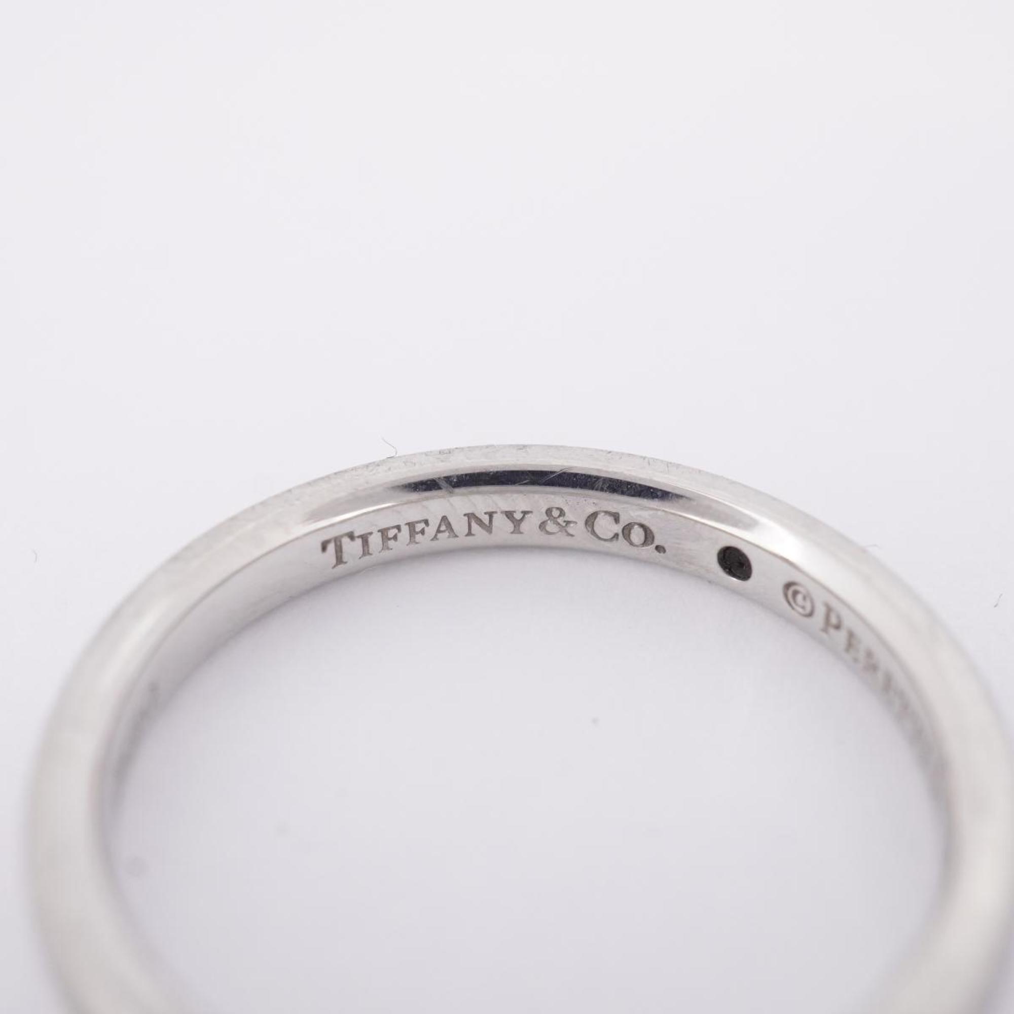 Tiffany Ring Stacking Band 1PD Diamond Pt950 Platinum Women's