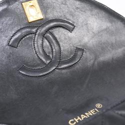 Chanel Shoulder Bag Matelasse Chain Lambskin Black Women's