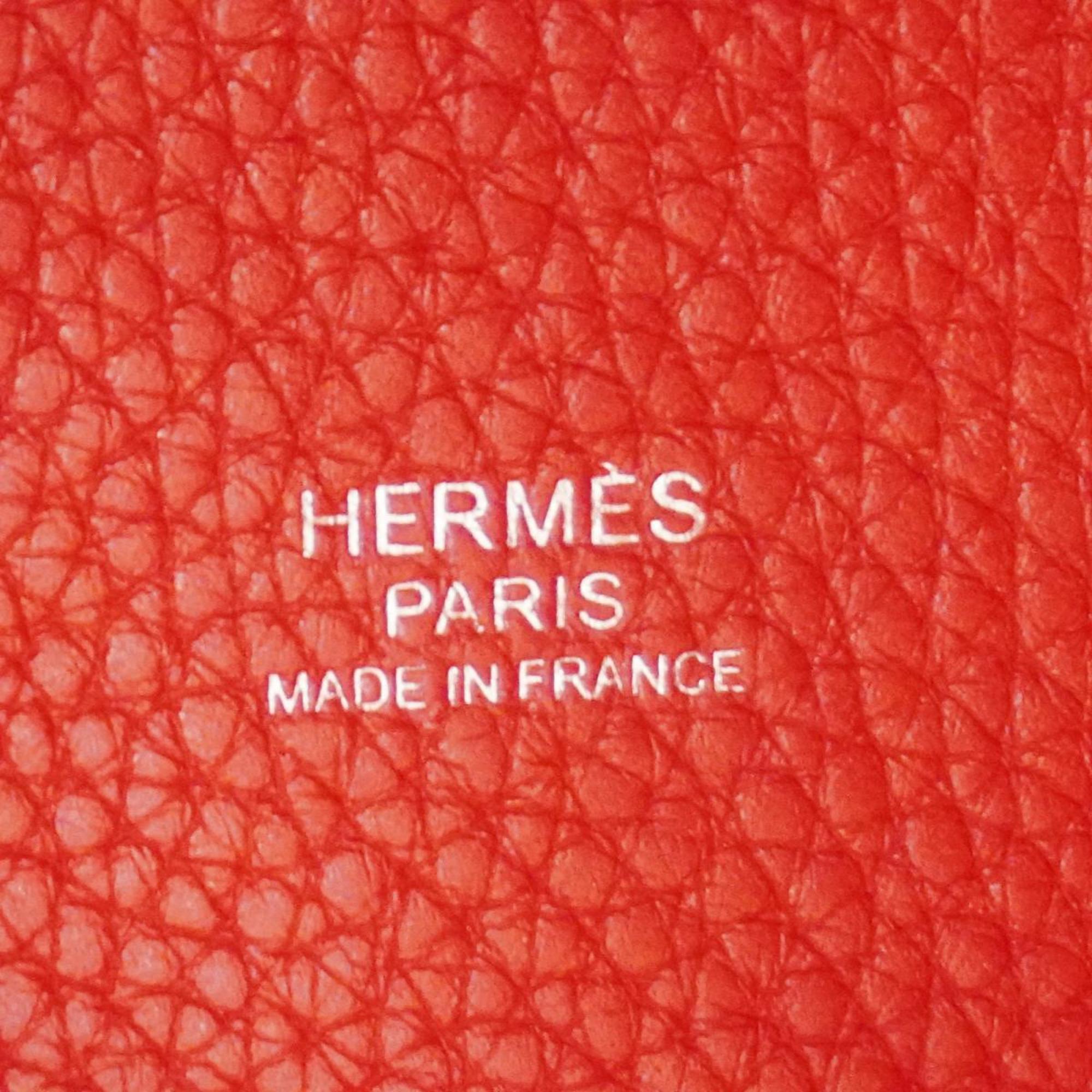 Hermes handbag Picotin Lock MM C stamp Taurillon Clemence Vermilion Women's