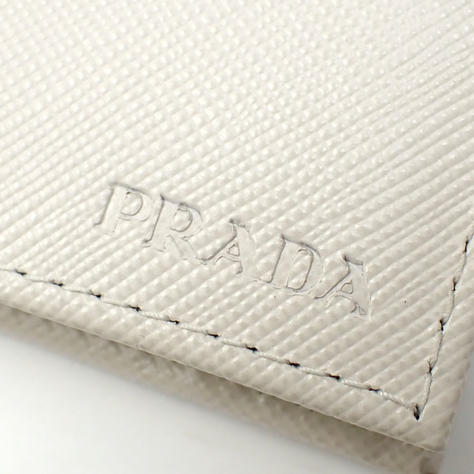 Prada Men's Bi-fold Wallet Talco Saffiano Leather 2M0738 White