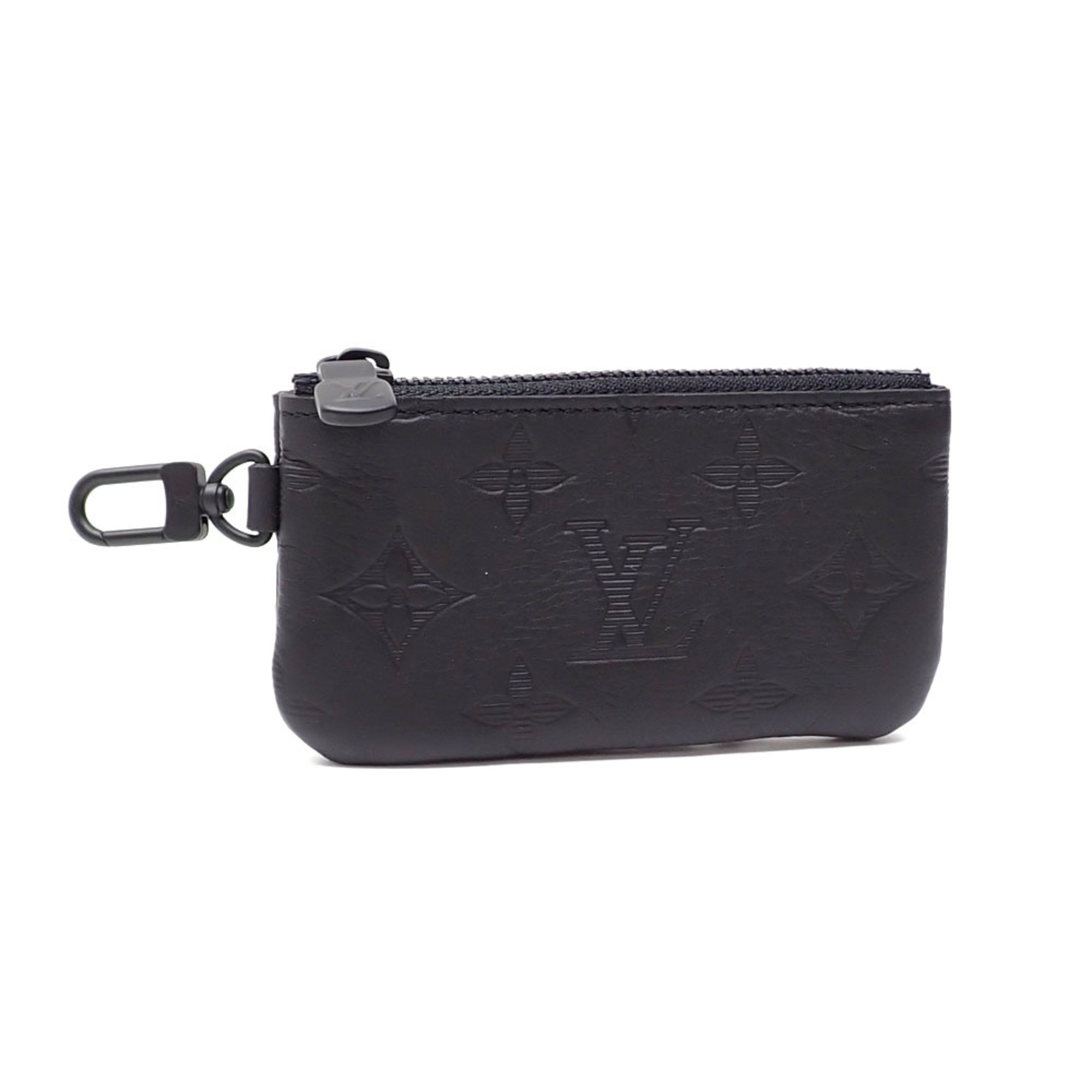 Louis Vuitton Coin Case Monogram Shadow Men's Noir Purse Trio Attached Pouch