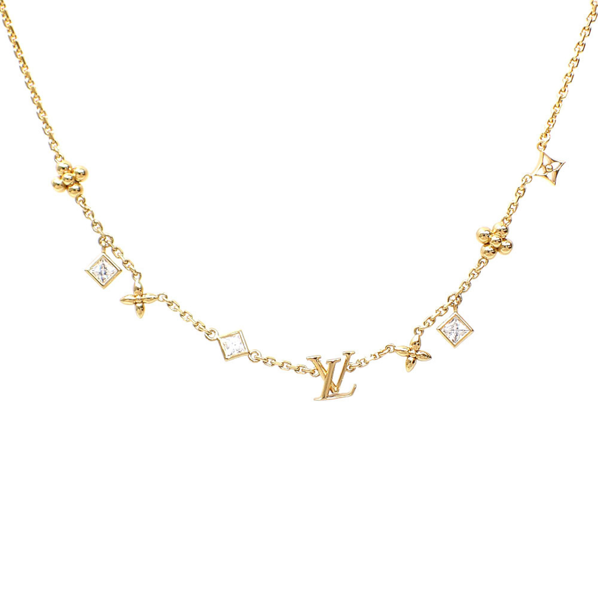 Louis Vuitton Necklace LV In the Sky Women's M01322 Strass Brass Gold Color