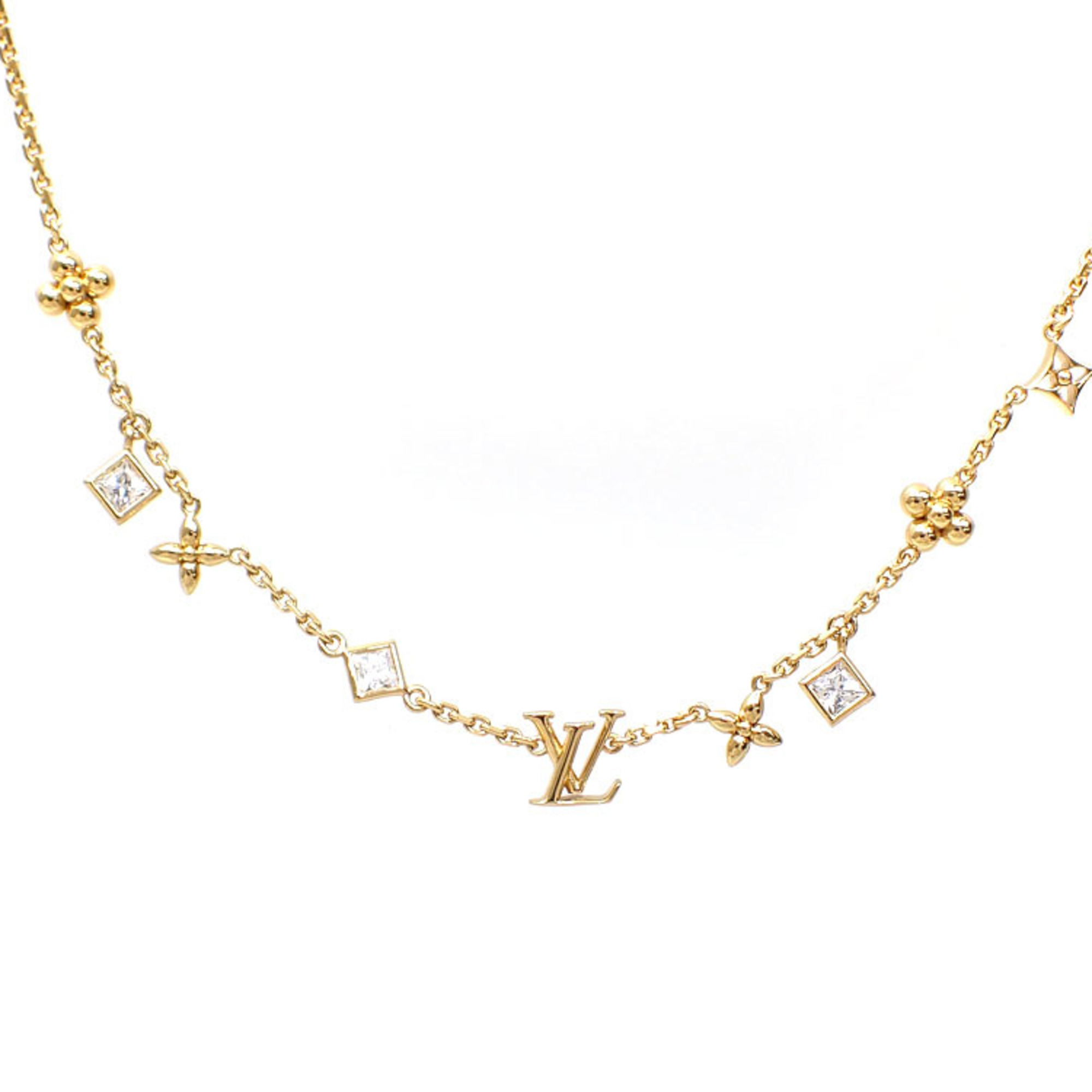 Louis Vuitton Necklace LV In the Sky Women's M01322 Strass Brass Gold Color