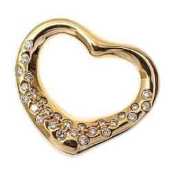 Tiffany Heart Pendant Top for Women Diamond K18YG 5.2g 750 18K Yellow Gold Head