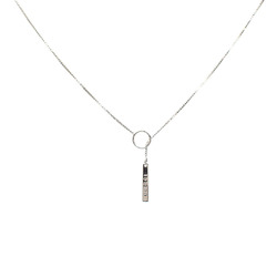Gucci Lariat Necklace for Women, K18WG, 5.3g, 750, 18K White Gold