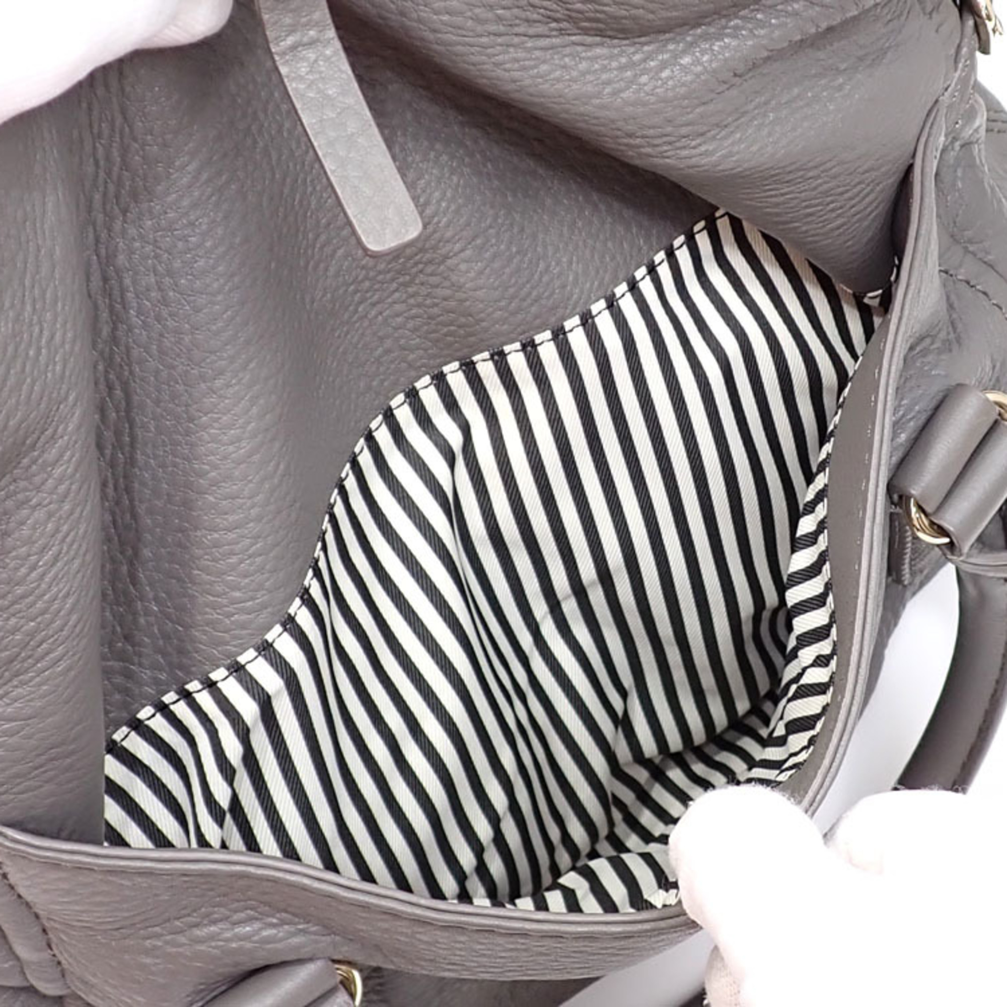 Kate Spade handbag for women, grey leather shoulder bag