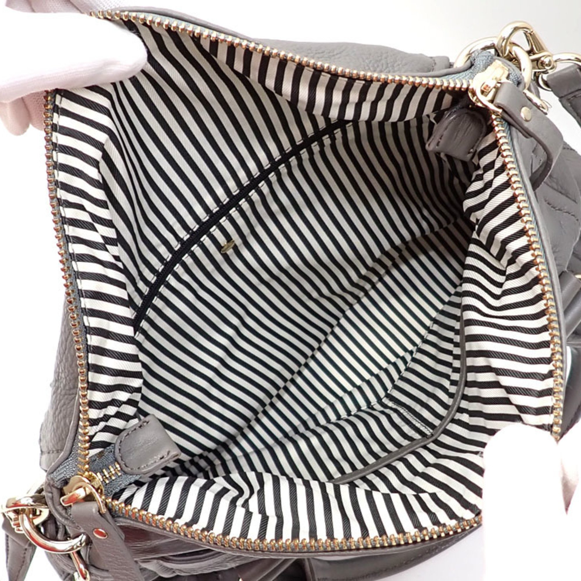 Kate Spade handbag for women, grey leather shoulder bag