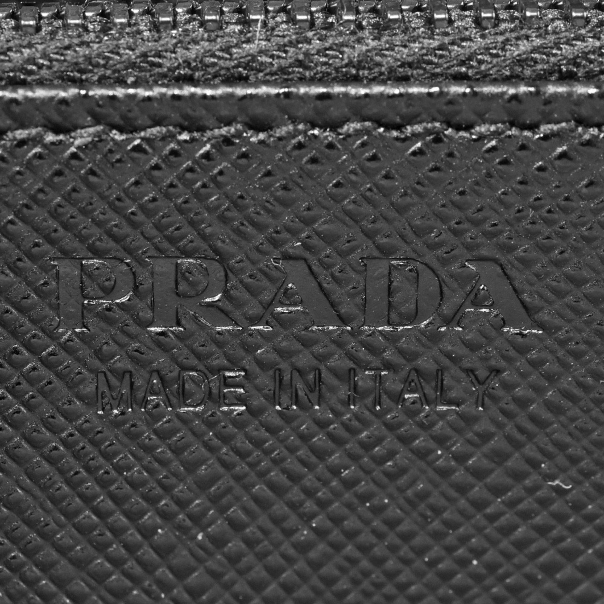 PRADA Round Saffiano 2ML317 Black Long Wallet