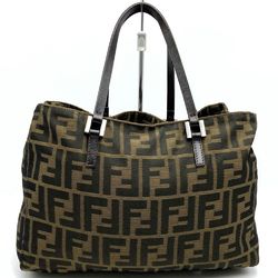 FENDI handbag tote bag Zucca pattern brown nylon canvas women's