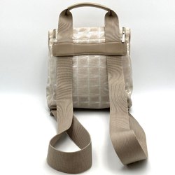 Chanel New Travel Line Backpack Daypack Shoulder Bag 2way Beige Leather Nylon Women's CHANEL
