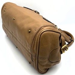 Chloé Chloe Paddington handbag shoulder bag padlock key camel brown leather ladies