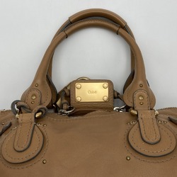 Chloé Chloe Paddington handbag shoulder bag padlock key camel brown leather ladies