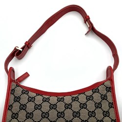 Gucci Shoulder Bag Red GG Canvas Leather Women's 001 4206 GUCCI