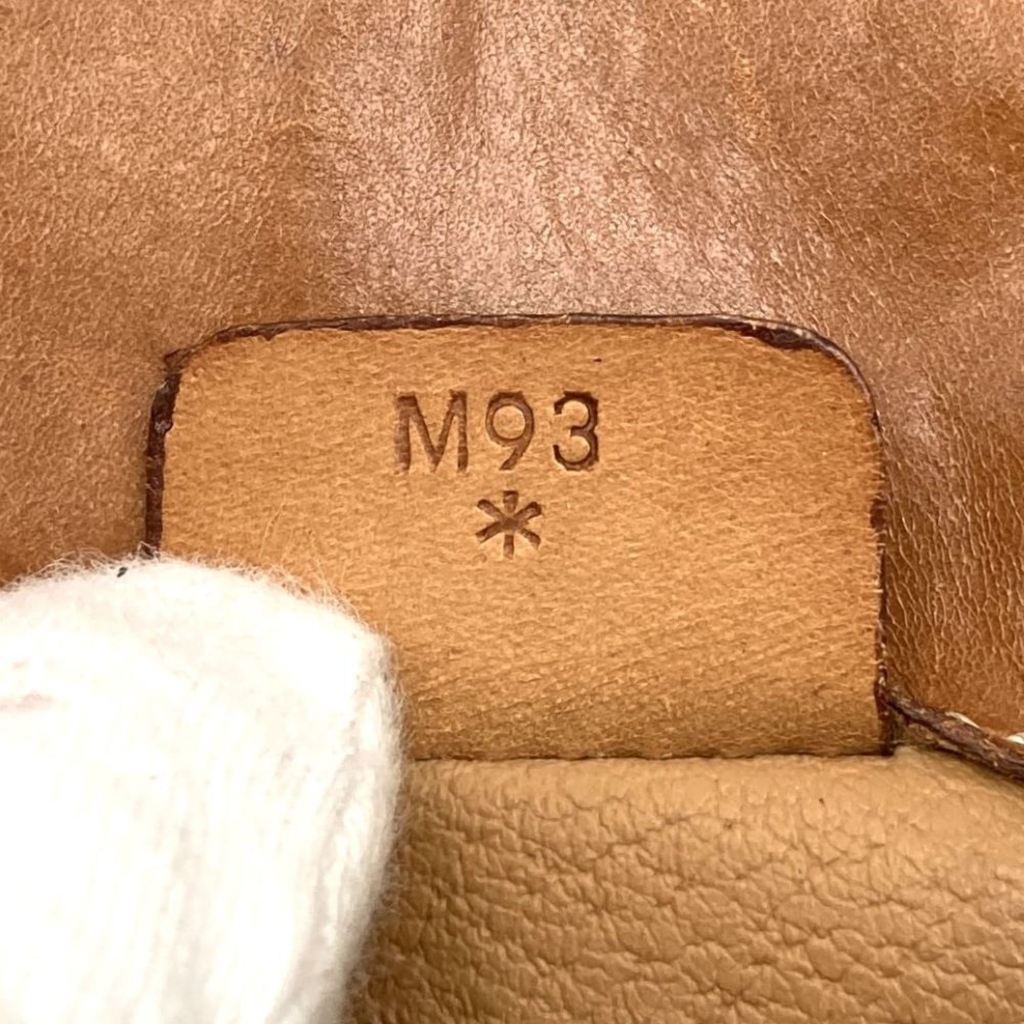 Celine shoulder bag, macadam pattern, brown leather, women's, M93 CELINE
