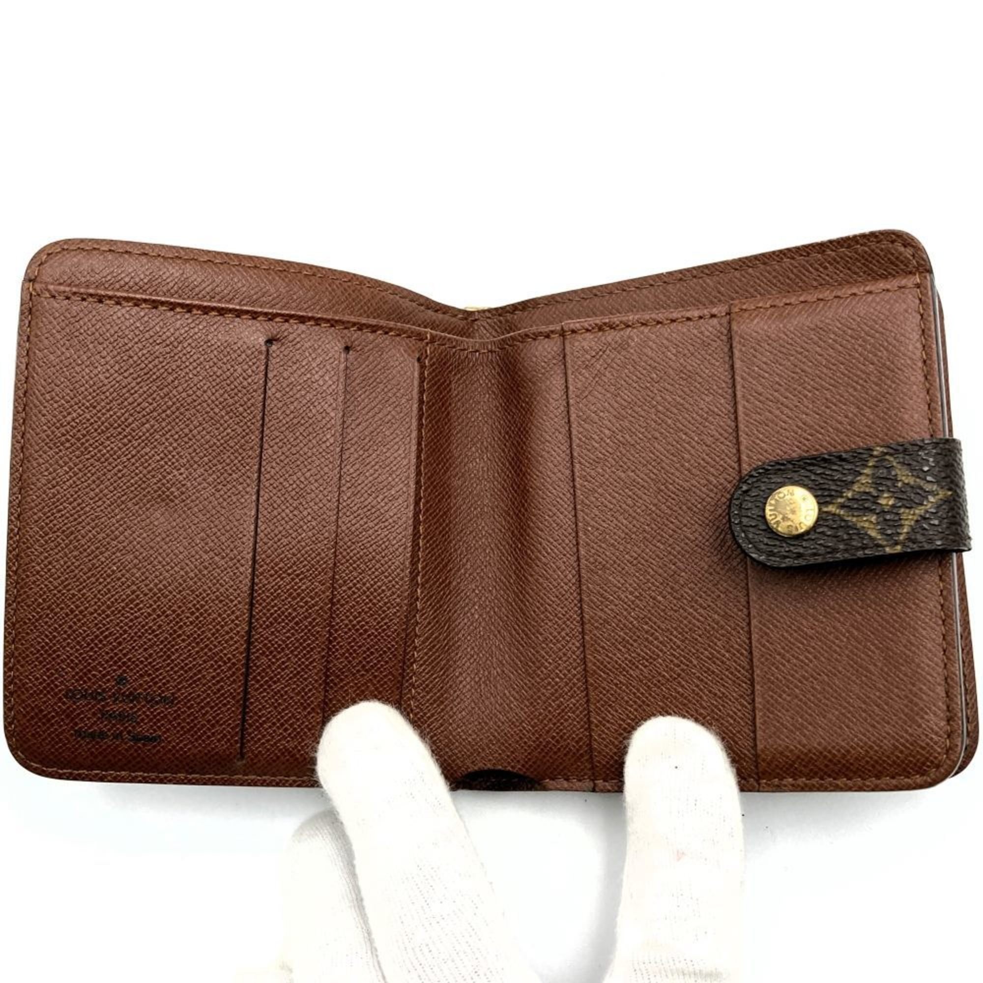 Louis Vuitton M61667 Compact Zip Bi-fold Wallet Brown Monogram LOUIS VUITTON