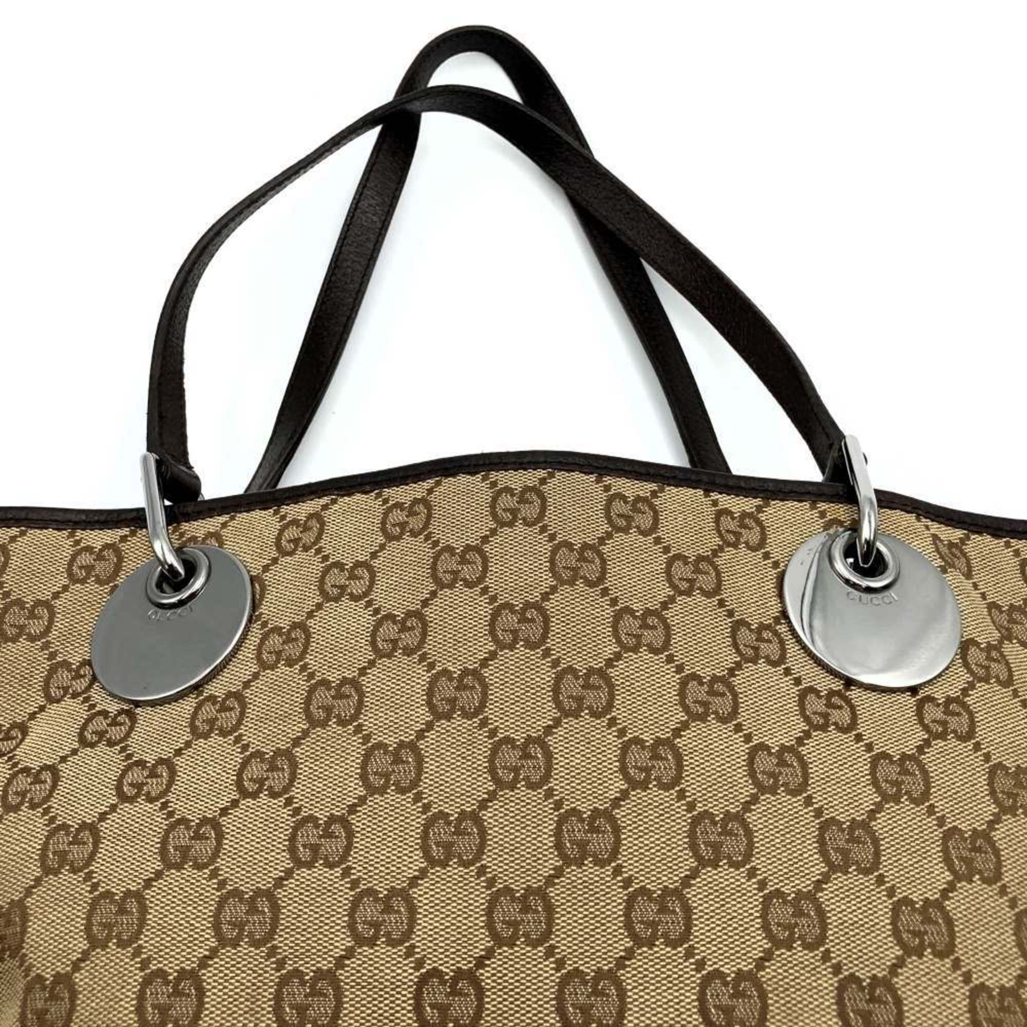 Gucci Tote Bag Handbag Beige GG Canvas Women's 120836 GUCCI
