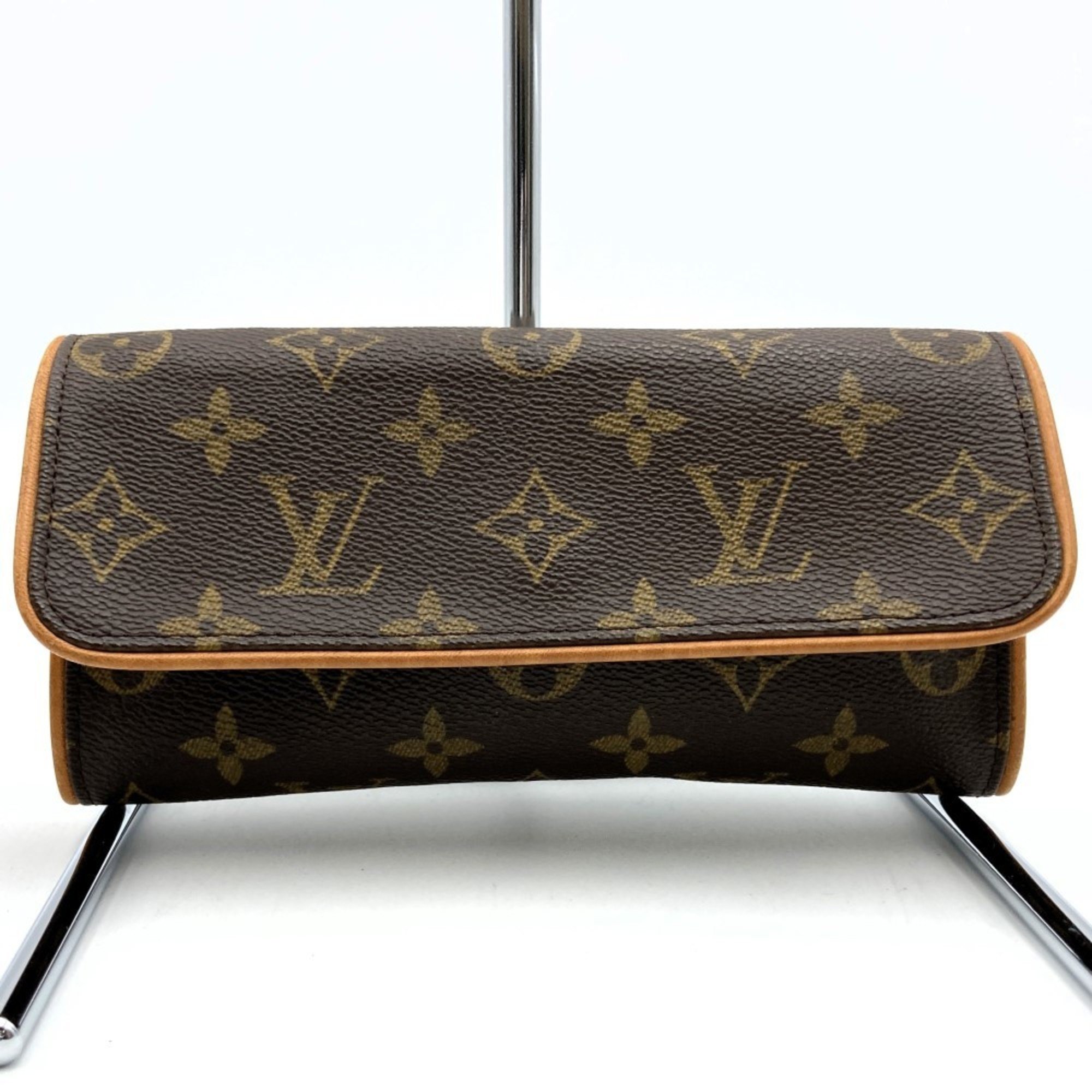 Louis Vuitton M51854 Pochette Twin PM Clutch Bag Brown Monogram LOUIS VUITTON