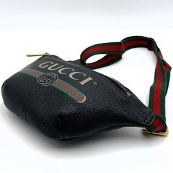 Gucci Waist Bag Body Pouch Sherry Line Black Leather Women's 527792 GUCCI