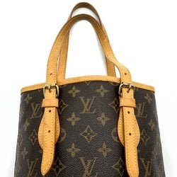 Louis Vuitton M42238 Bucket PM Tote Bag Shoulder Brown Monogram Women's LOUIS VUITTON