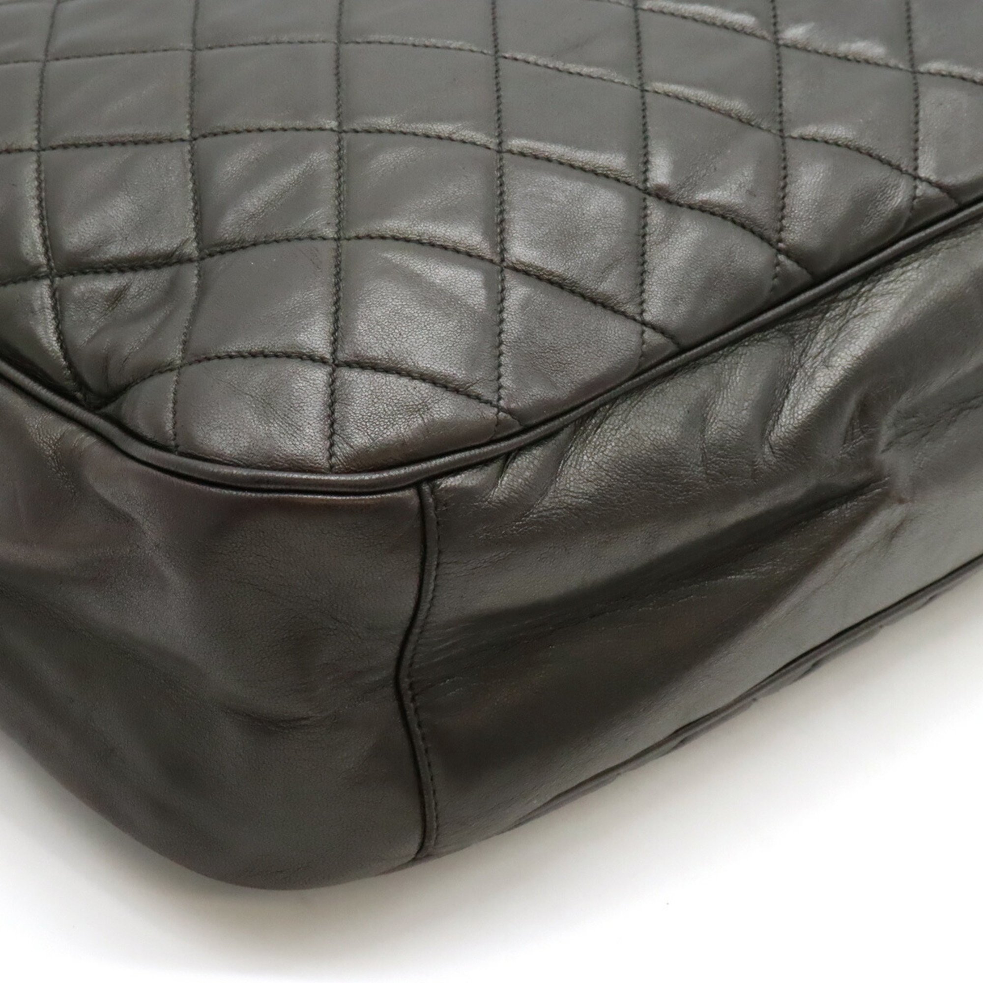 CHANEL Matelasse Coco Mark Tote Bag Leather Black