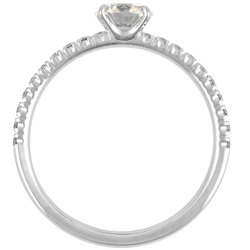 Cartier Etincel de Solitaire Ring Half Eternity Diamond 0.41ct #47 Pt950 Size 7 Women's