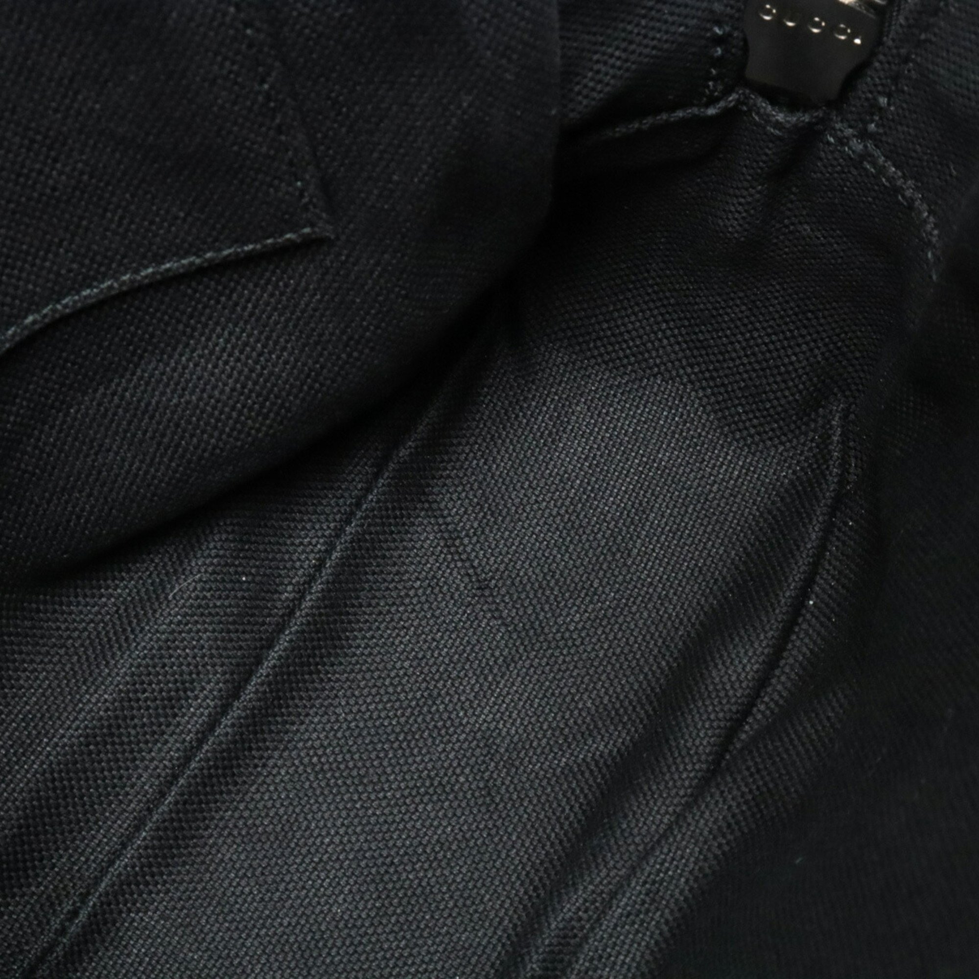GUCCI Soft GG Supreme Sling Bag Pack Web Stripe Belt Body PVC Leather Black Grey 478325