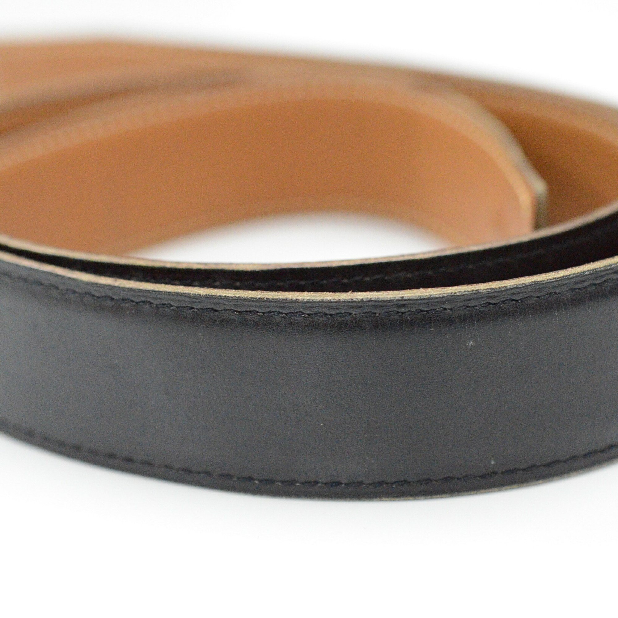 Hermes Leather H-buckle reversible belt, size 85, J engraved JA-19020