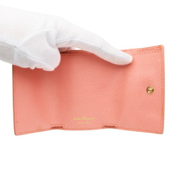 Salvatore Ferragamo Tri-fold Wallet Leather JL-22 D951 Women's Vera Ribbon