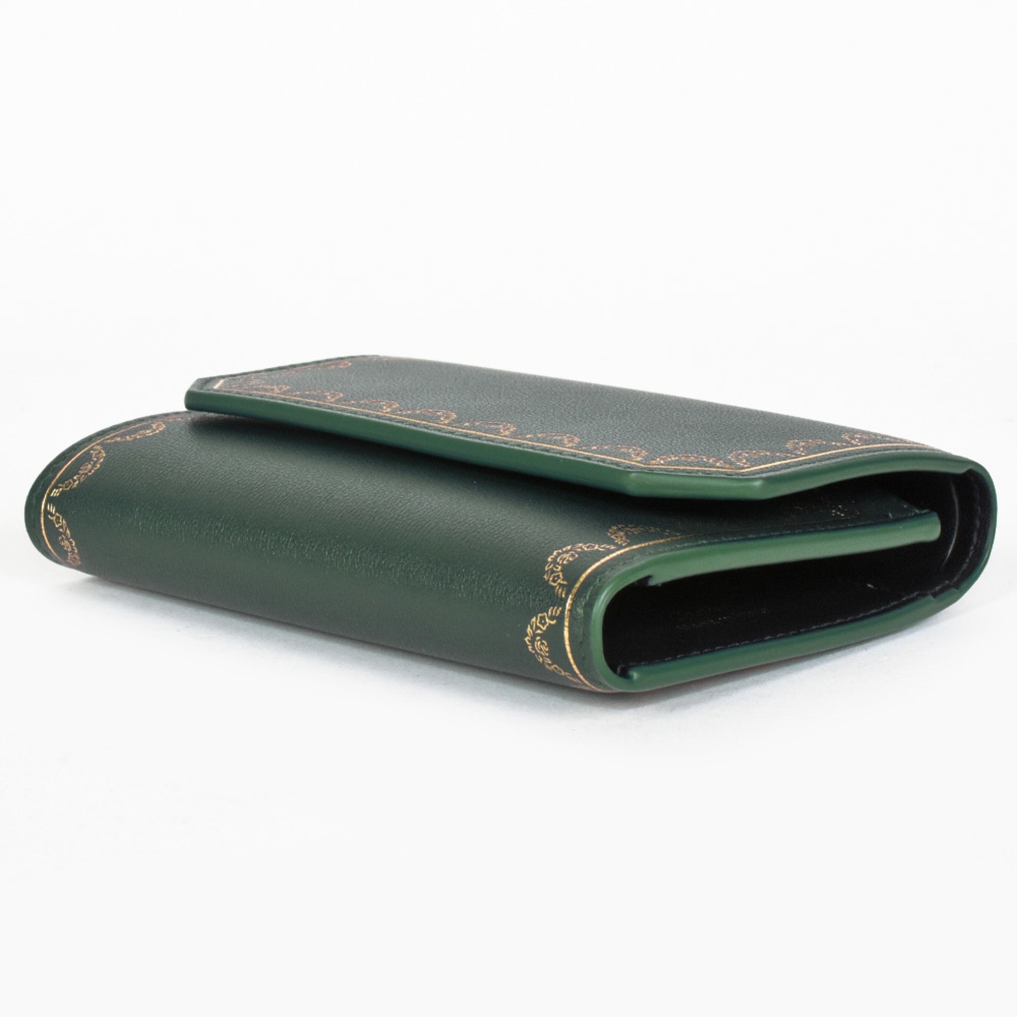 Cartier Garland de Small Multi-Wallet Bi-Fold Leather Green