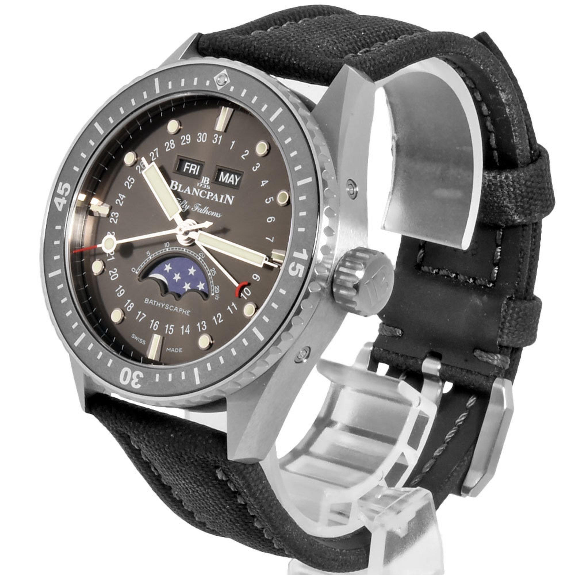 Blancpain BLANCPAIN 5054-1110-B52A Fifty Fathoms Bathyscaphe Complete Calendar Wristwatch Automatic Grey Dial Men's
