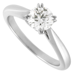 Harry Winston HARRY WINSTON Round Cut Solitaire Ring Diamond 0.51ct Approx. Size 7.5 4.2g Women's
