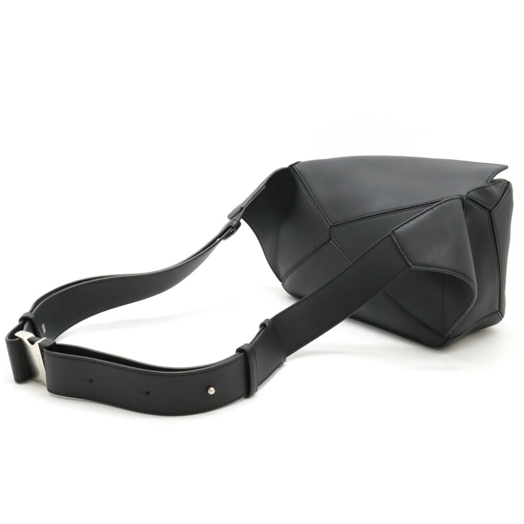 LOEWE Puzzle Bum Bag Waist Body Shoulder Leather Black B510U89X02