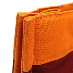 Hermes Handbag Foule Tote MM Orange Bordeaux Cotton Canvas French Festival 2002 Hawaii Limited Edition Bag HERMES