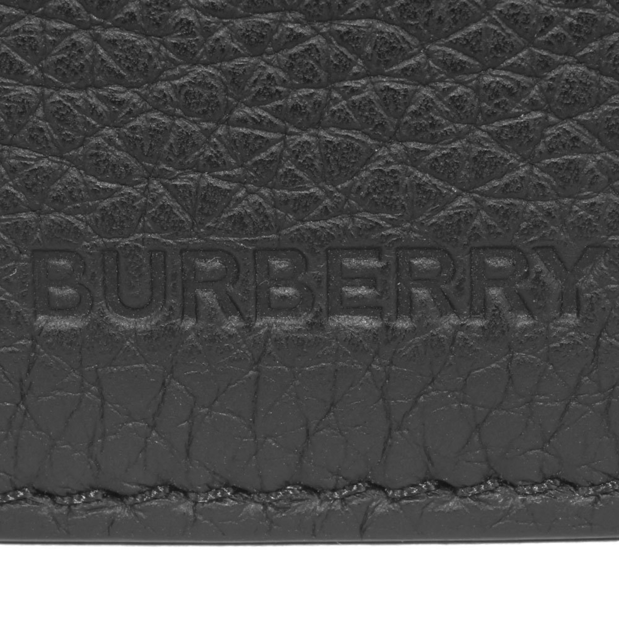 Burberry Grained Leather Card Case 8042183 Black