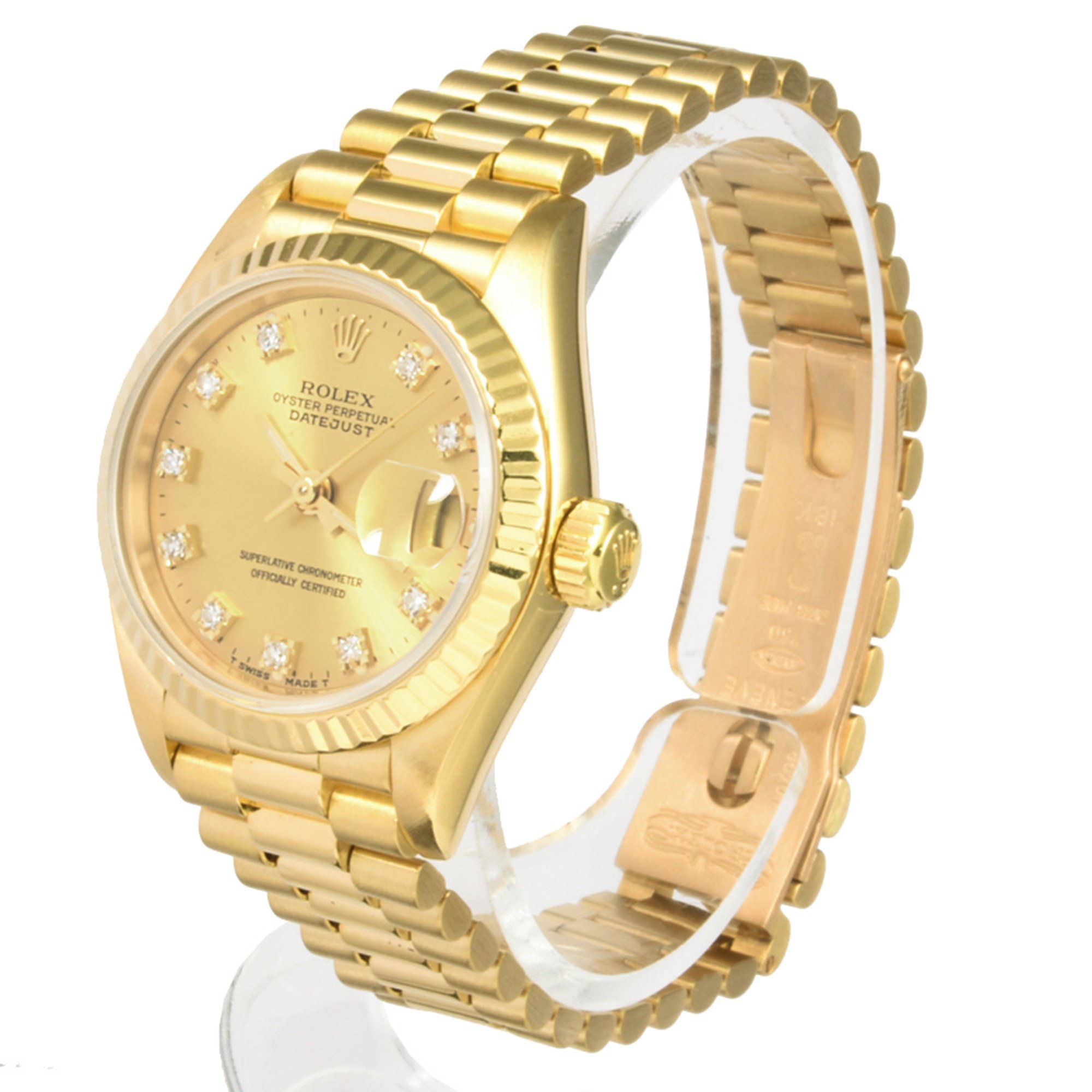 Rolex ROLEX 69178G Datejust 10P Diamond R Series (manufactured in 1987) Automatic Wristwatch Champagne Dial K18 Solid Gold Ladies